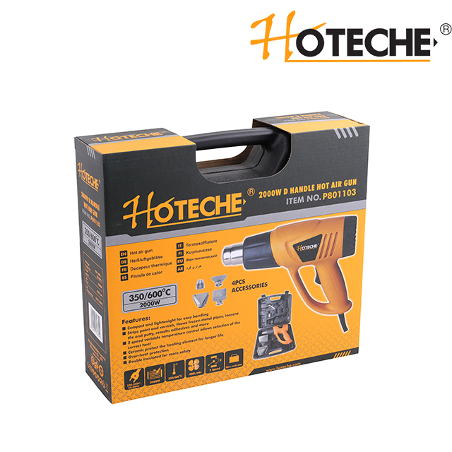 Пистолет горячего воздуха с D-образной рукояткой, 2000 Вт