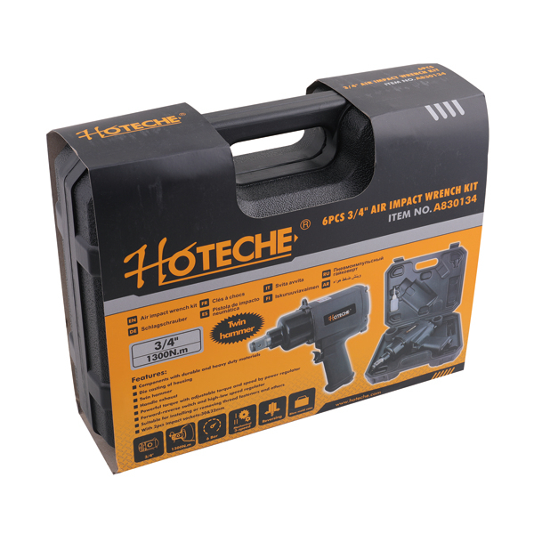 КОМПЛЕКТ ПНЕВМАТИЧЕСКИХ КЛЮЧЕЙ, 6 ШТ. (ДВОЙНОЙ МОЛОТОК)