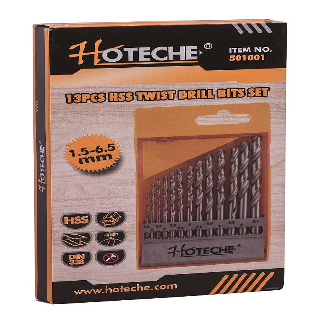 Набор спиральных сверл HSS, 13 шт. (Mertic)